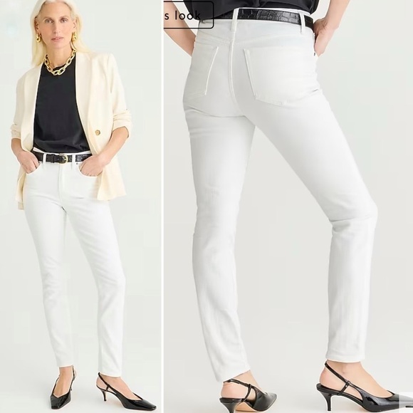J. Crew NWT 9” Toothpick Skinny Jeans 28 6 white wash high rise waist stretch - Picture 1 of 13